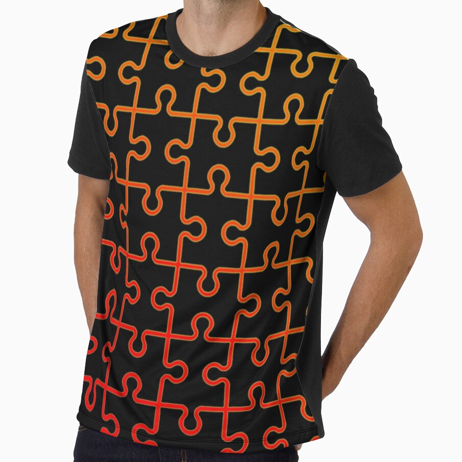 Jigsaw Puzzle Pieces Red Orange Pattern by PhyrexiaB