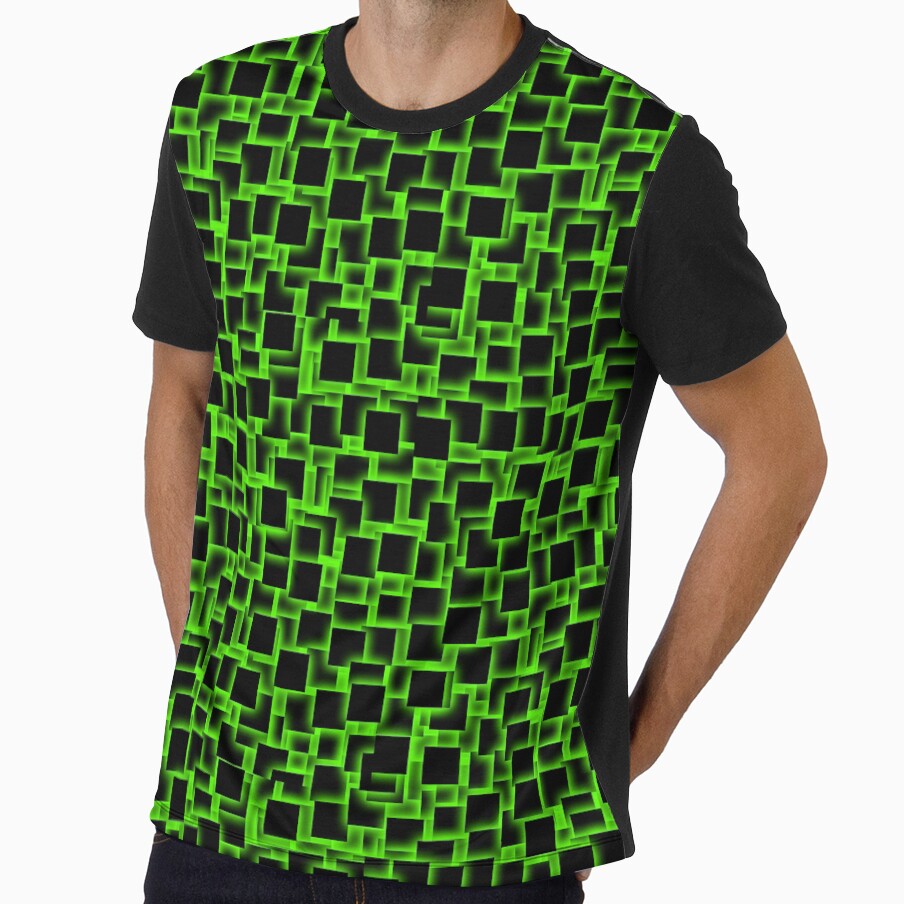 3d squares on glowing green backdrop by GeoffBeattie