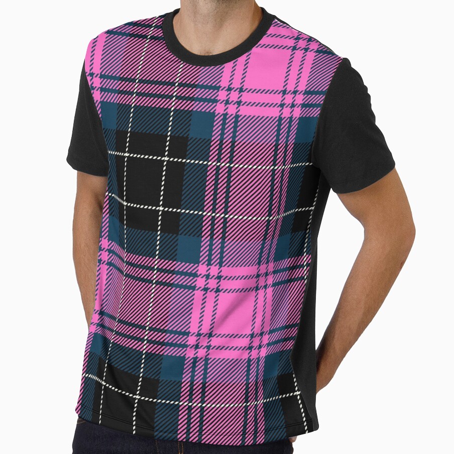 Pink and Black Checkered Tartan by PatternMama