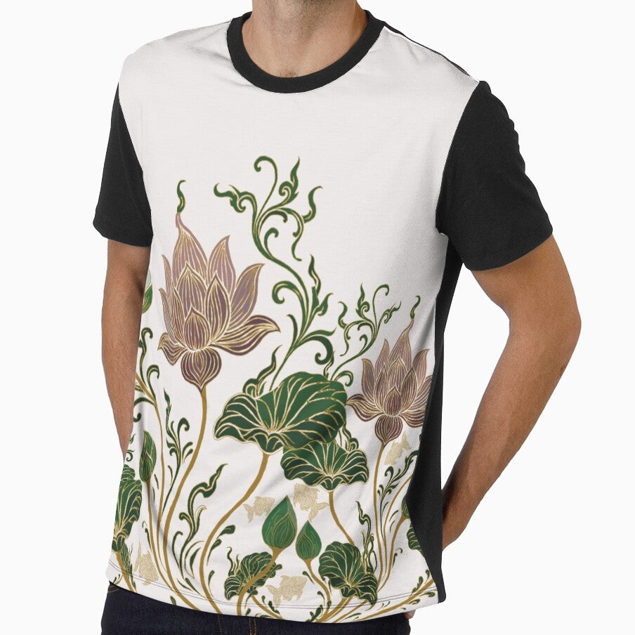 Lotus and Craf ikat pattern so cute by Dechaphopearsri