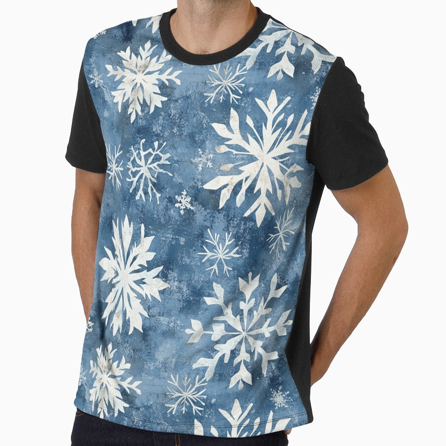 Blue White Snowflakes Winter Christmas All Over by Feeling Artsy