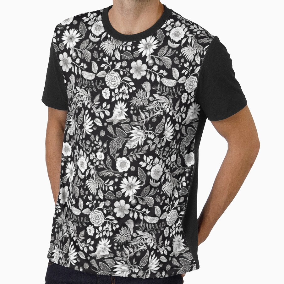 Kicrino - floral garden black and white (8/8) by sabantha
