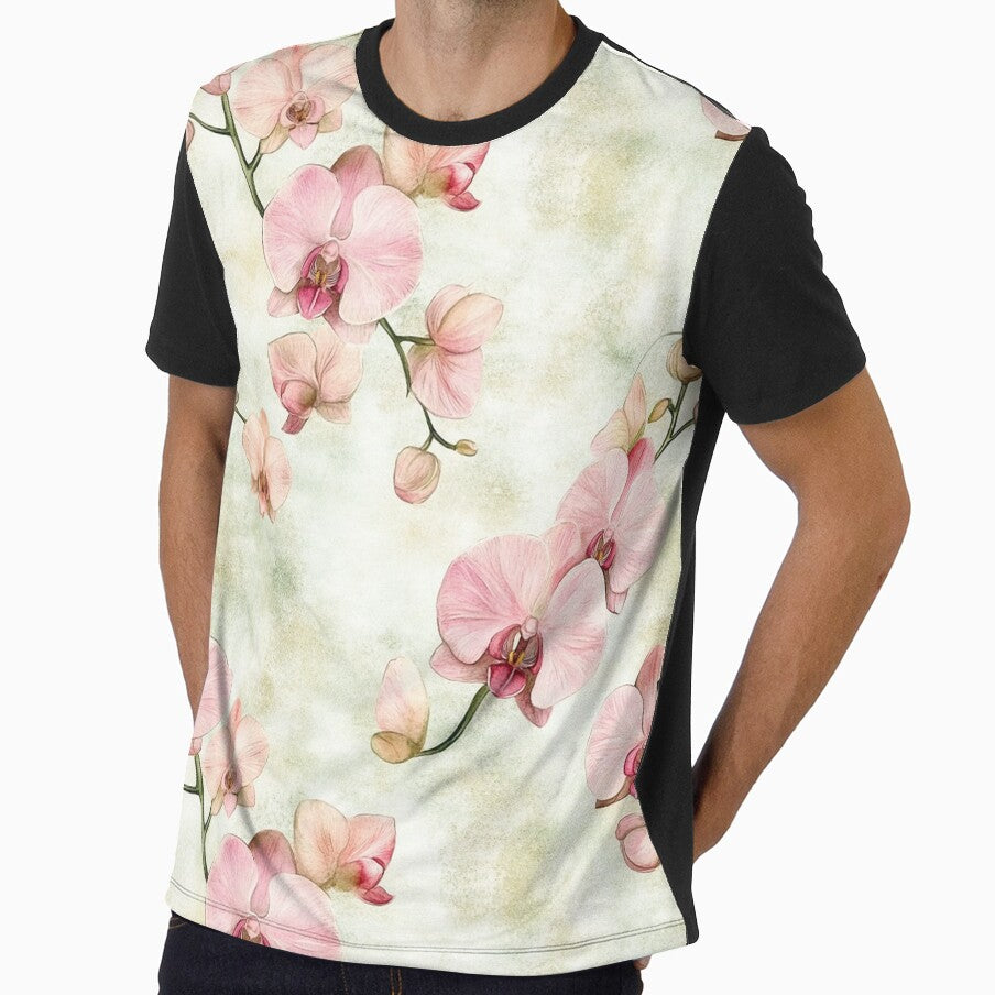 Blooming Pink Orchids Flowers Watercolor All Over by Feeling Artsy