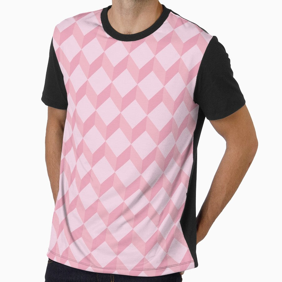 3d cube geometric pink pattern by Asa-design