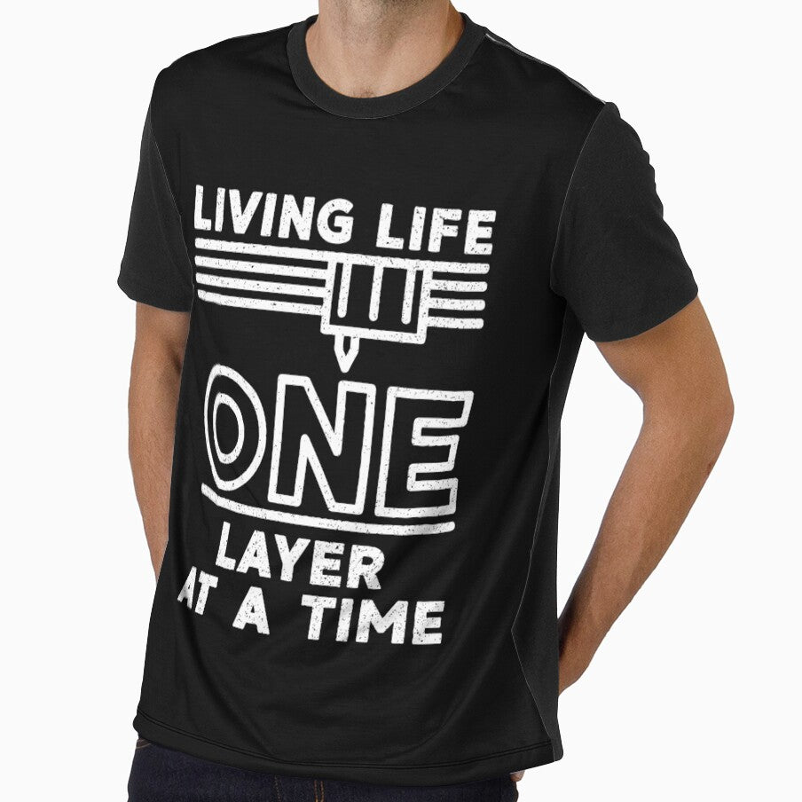Living Life One Layer At A Time- 3d Printing layer by layer Distressed Design by venomousvector