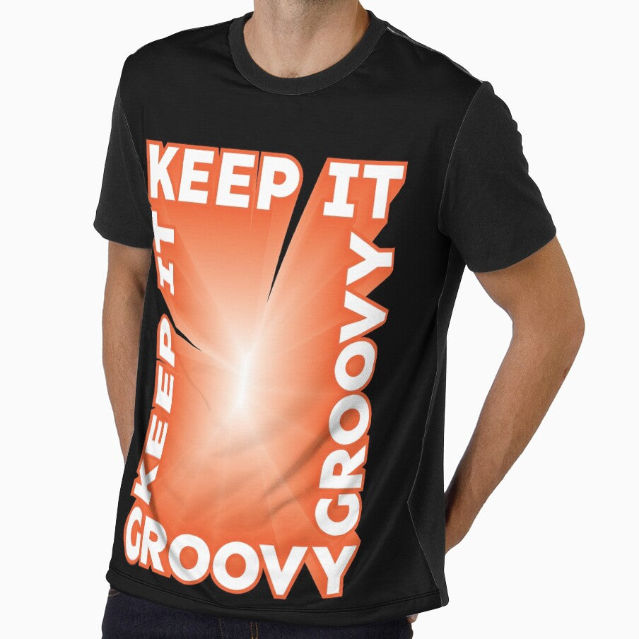 Keep It Groovy 3D text orange white by hockeng