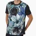 Dark Blue Watercolor All Over Floral Pattern by Designs By YL