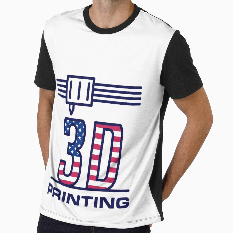 3D Printing USA Flag - I Love America and 3D Printer! Creative Patriotic Design by venomousvector