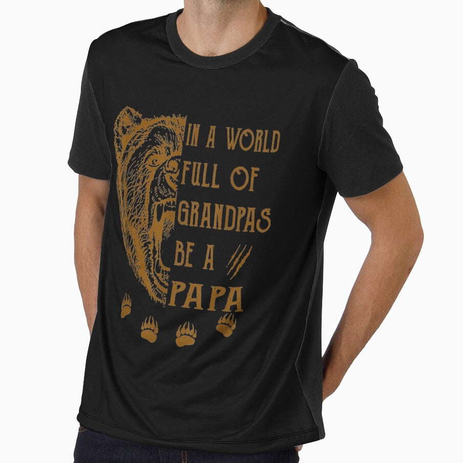 Mens Dad In A World Full Of Grandpas Be A Papa Paw Print Father by zpruby