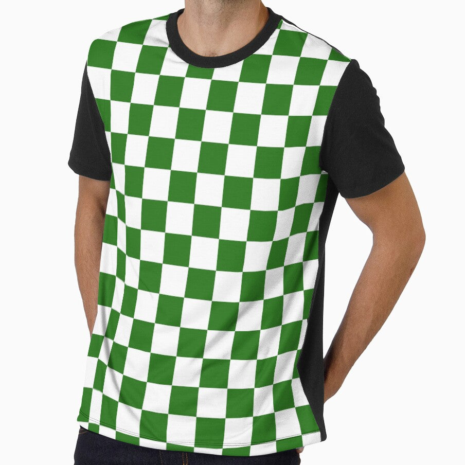 Green and Transparent Square Chessboard or Checker Board Grid Pattern by RKA-Products