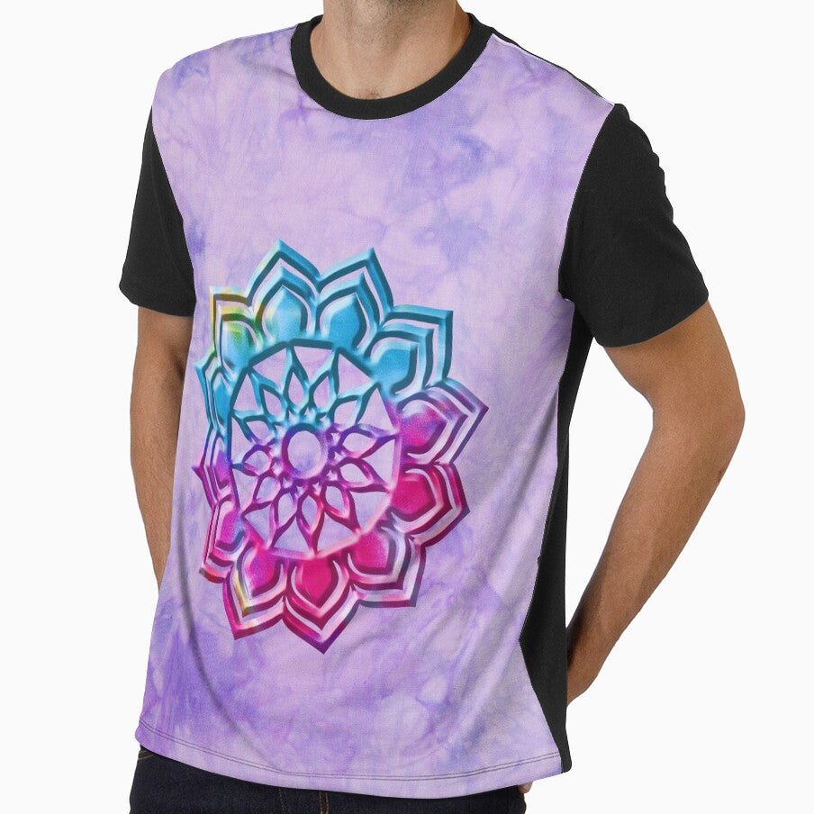 Purple Tye Dye with Floral Mandala by 1stopselfieshop