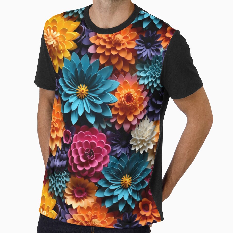 Vibrant 3D Style Flower Aesthetic Pattern by mondmakes