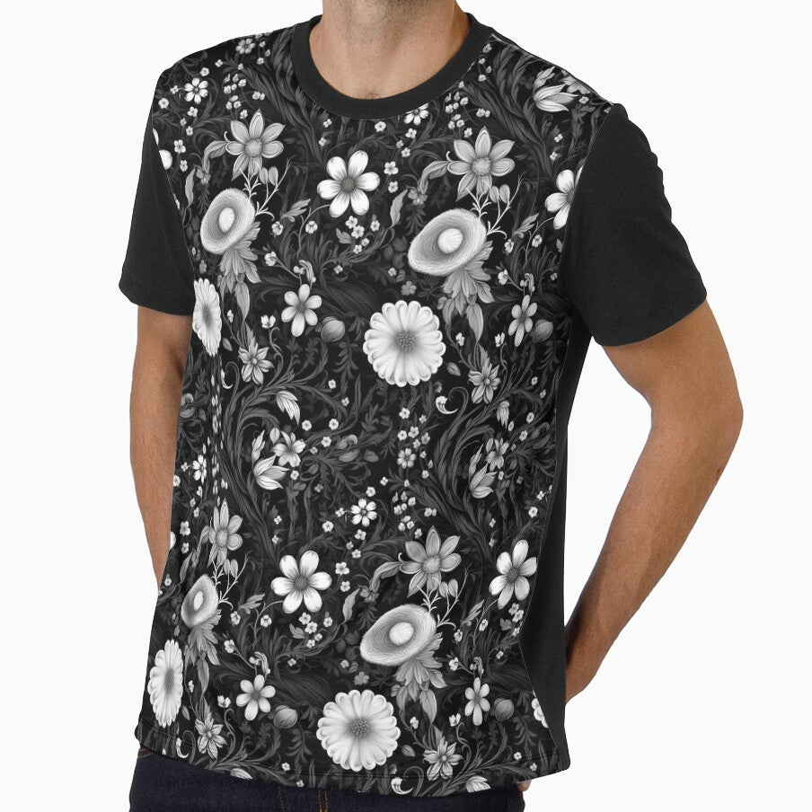 Kicrino - floral garden black and white (4/8) by sabantha