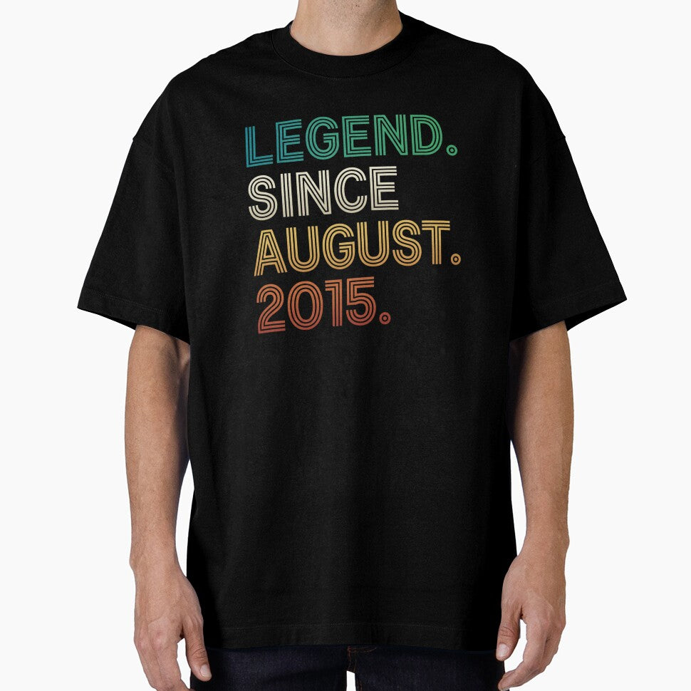 11 Years Old Legend Since August 2015 11th Birthday T-Shirt | Awesome Birthday Party Graphic Gift by Trendably