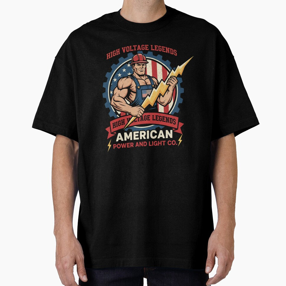 Electrician T-Shirt |  American Power Electrician Illustration by AGRO ART