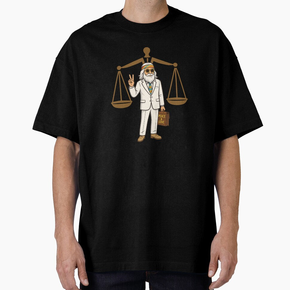Elderly White Hippie Lawyer – Peace and Love Legal Humor Design by Lunaria Arts Unisex