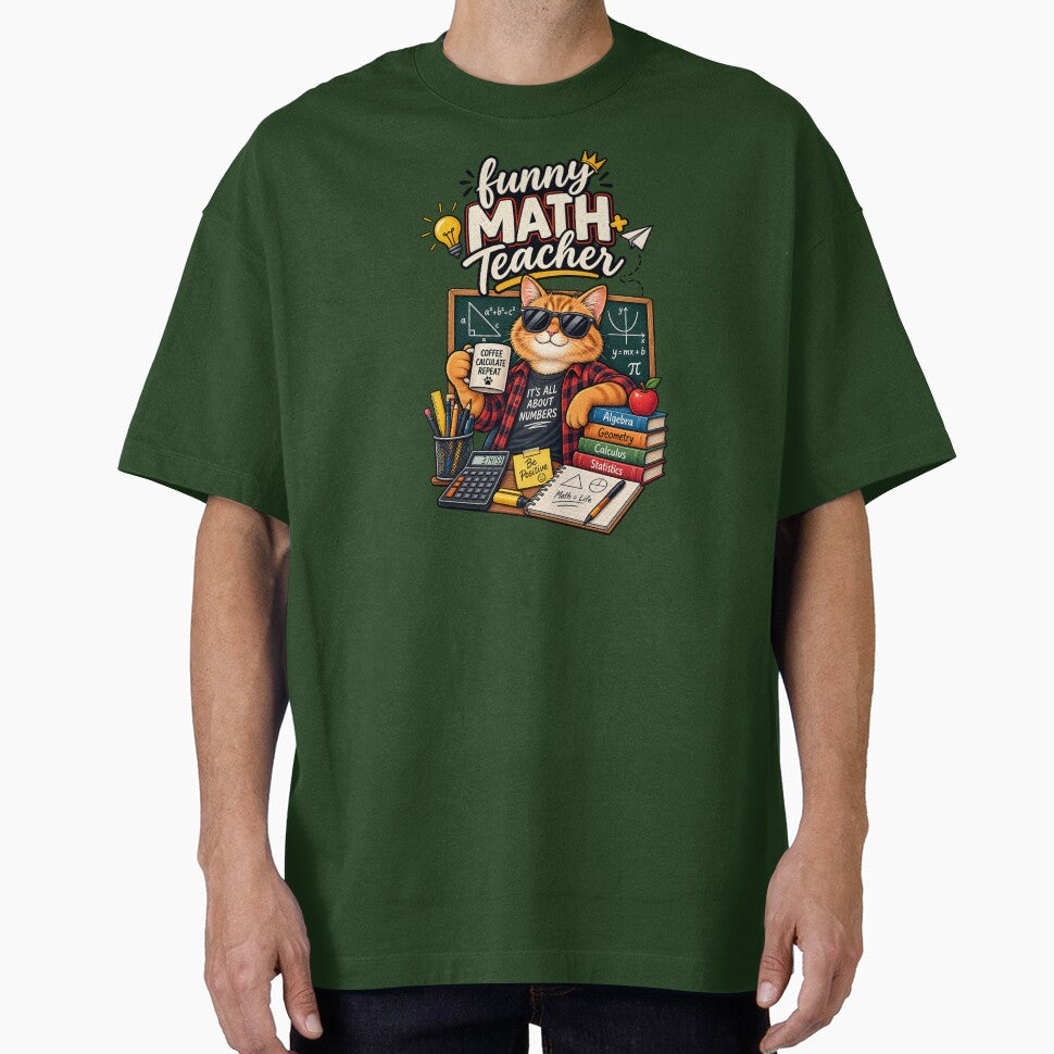 Funny Math Teacher Cat Classroom Humor by JKDJ