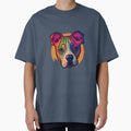 Retro Sunset Colorful Pit Bull by Alex-JuJu
