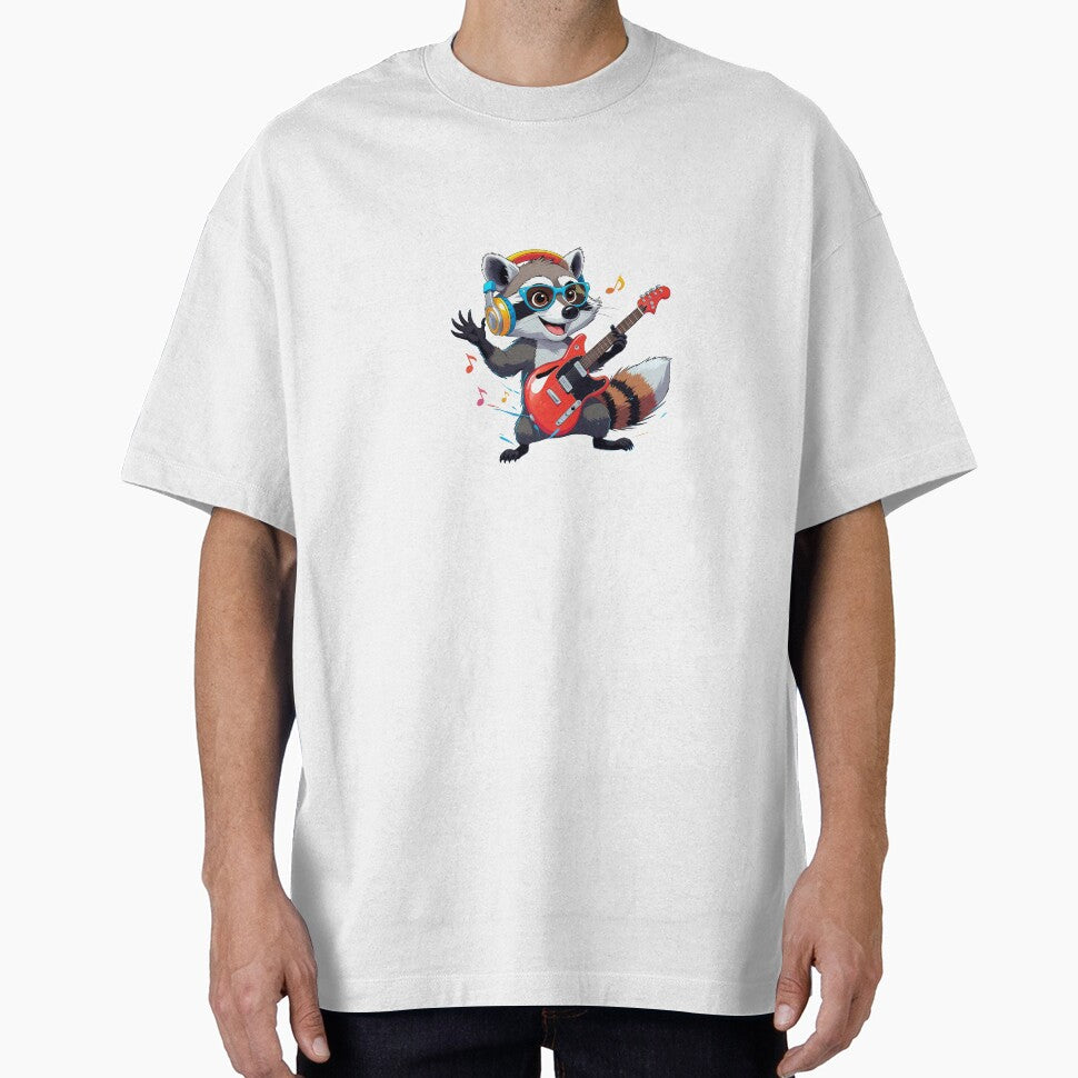 Rockstar Raccoon with Guitar | Fun Music Animal Illustration by raccoonmerch