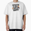 Firefighter And Cats Make Me Happy - Funny Firefighter Cats Lover by Oussinc