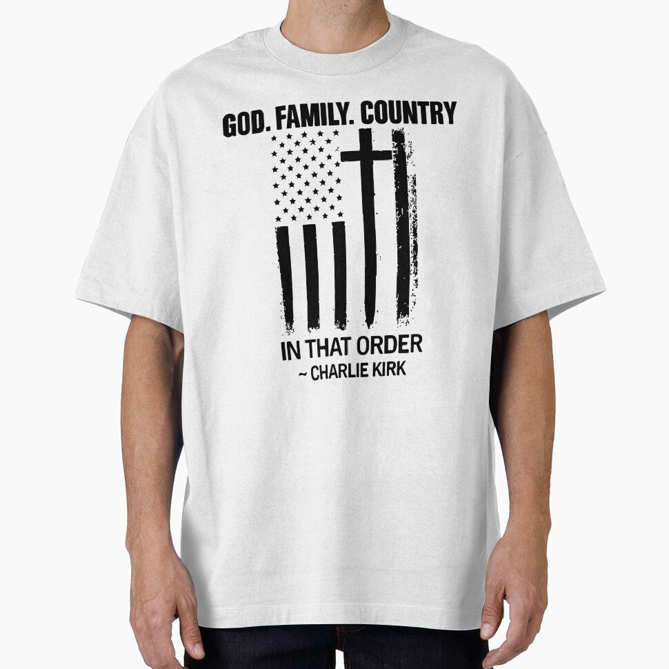God Family Country , Christian American Flag Cross Sublimation by kiralynstration