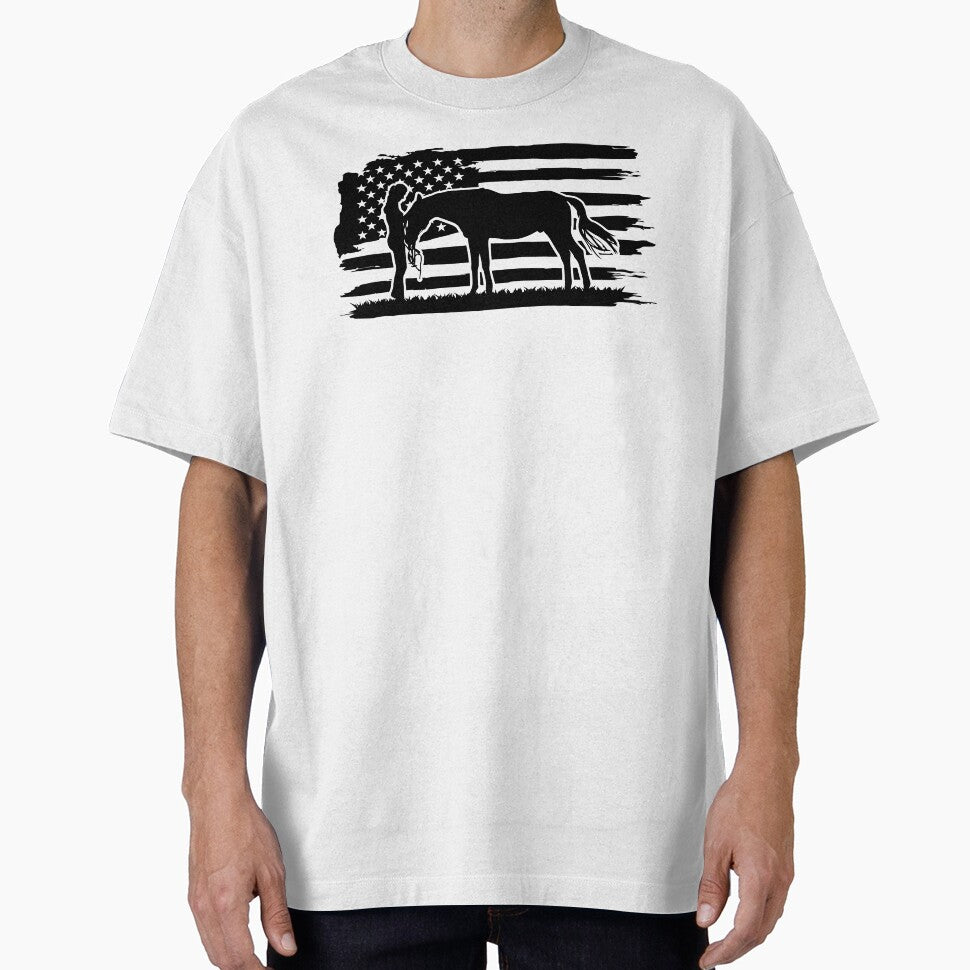 HORSE AND GIRL US FLAG by MYpngShop