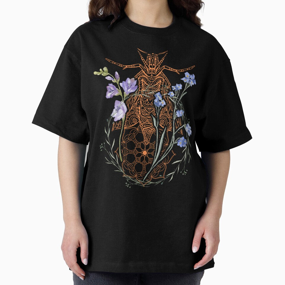 Beautiful Insect & Wildflowers Art Drawing Design by EarthArtDesigns
