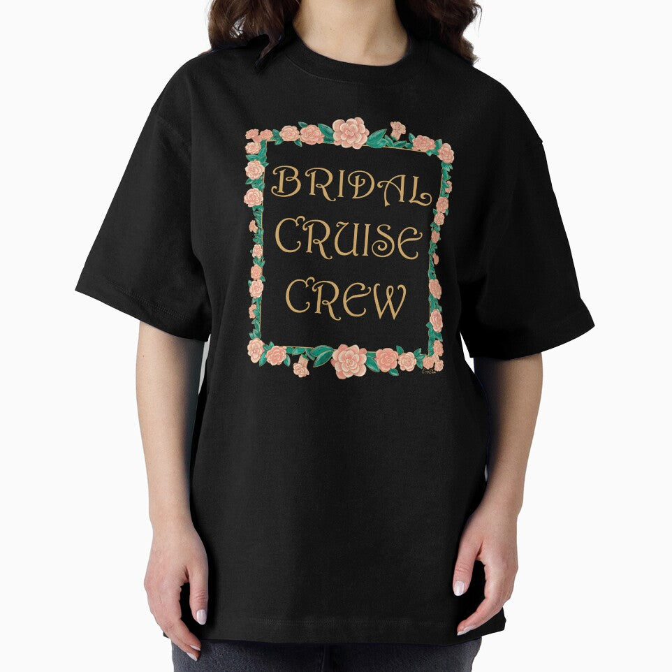 Bridal Cruise Crew - Bachelorette Party - Gold & Roses Border - White by EcoElsa