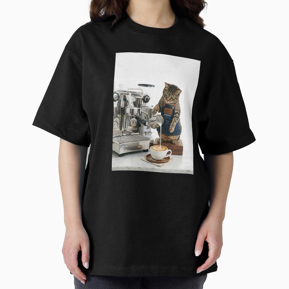 Tabby Cat Barista Artist by PictoVibe