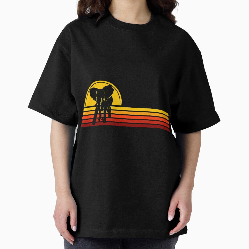 Vintage Elephant Retro Sunset 70s by NeverLoseSF
