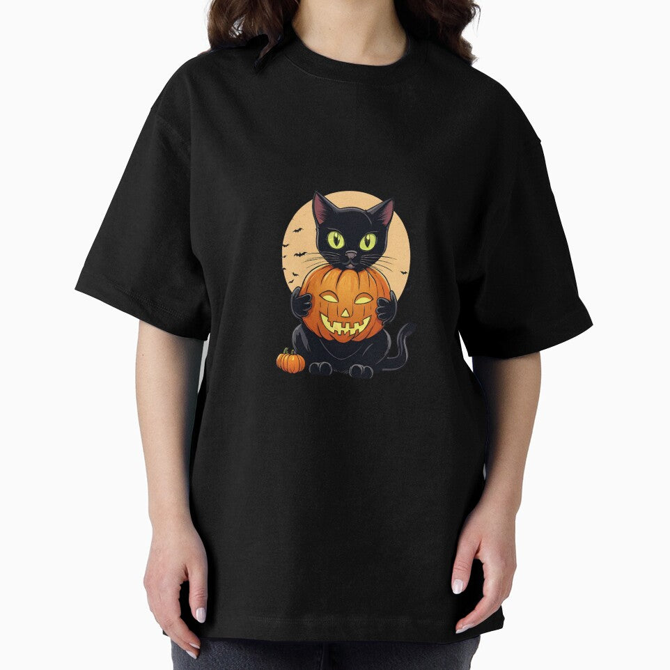 Black Cat and Halloween Pumpkin by FloraSkylark
