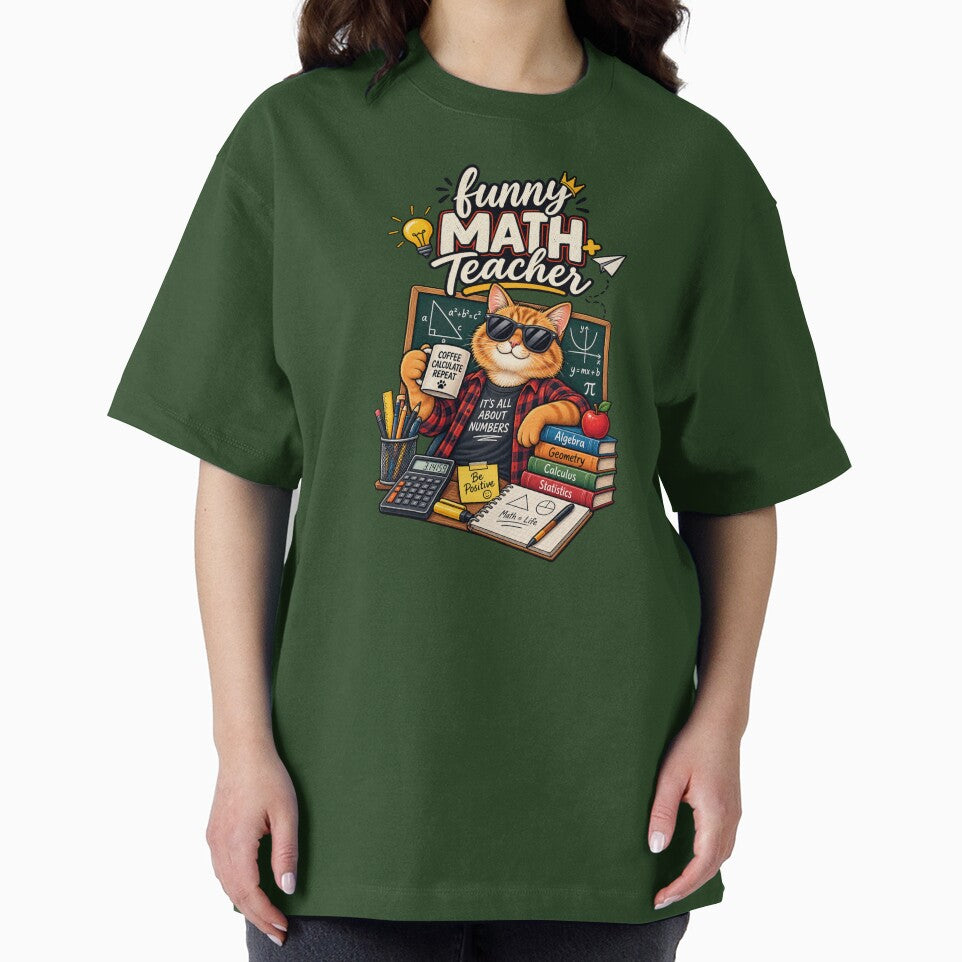 Funny Math Teacher Cat Classroom Humor by JKDJ