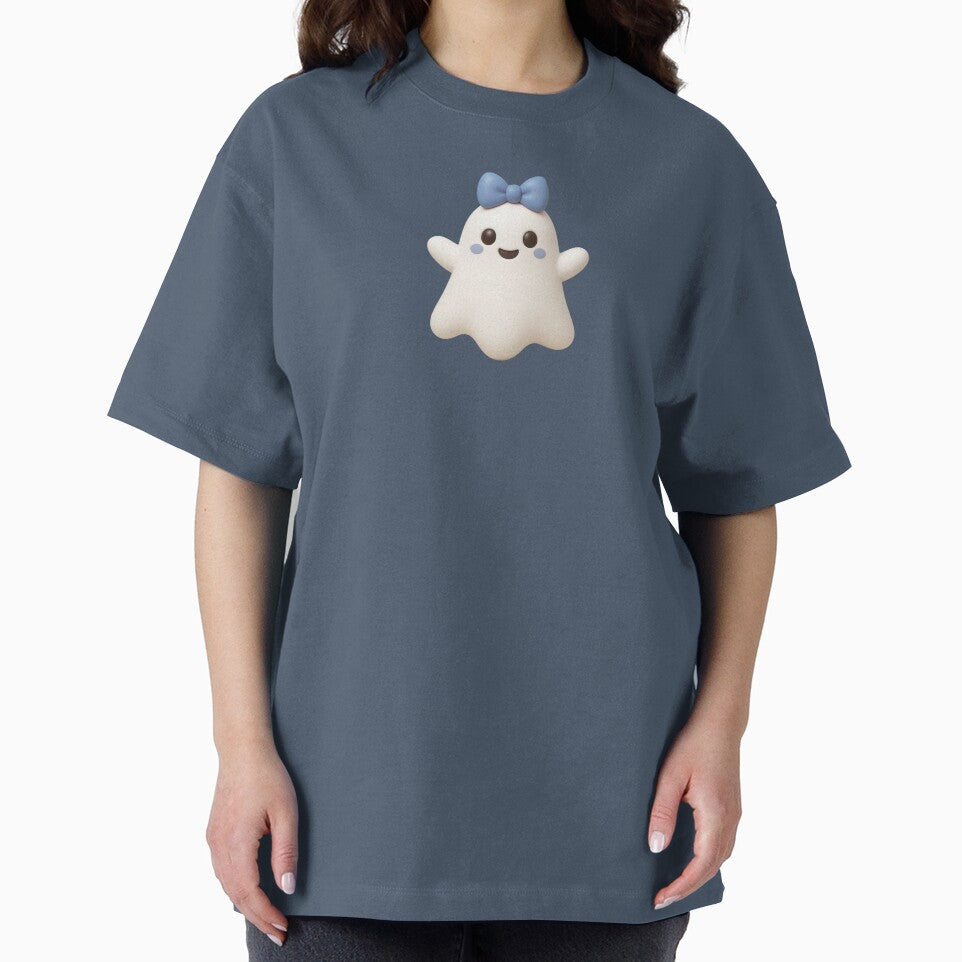 Happy Little Ghost With Blue Bow by deisgnsbyshane