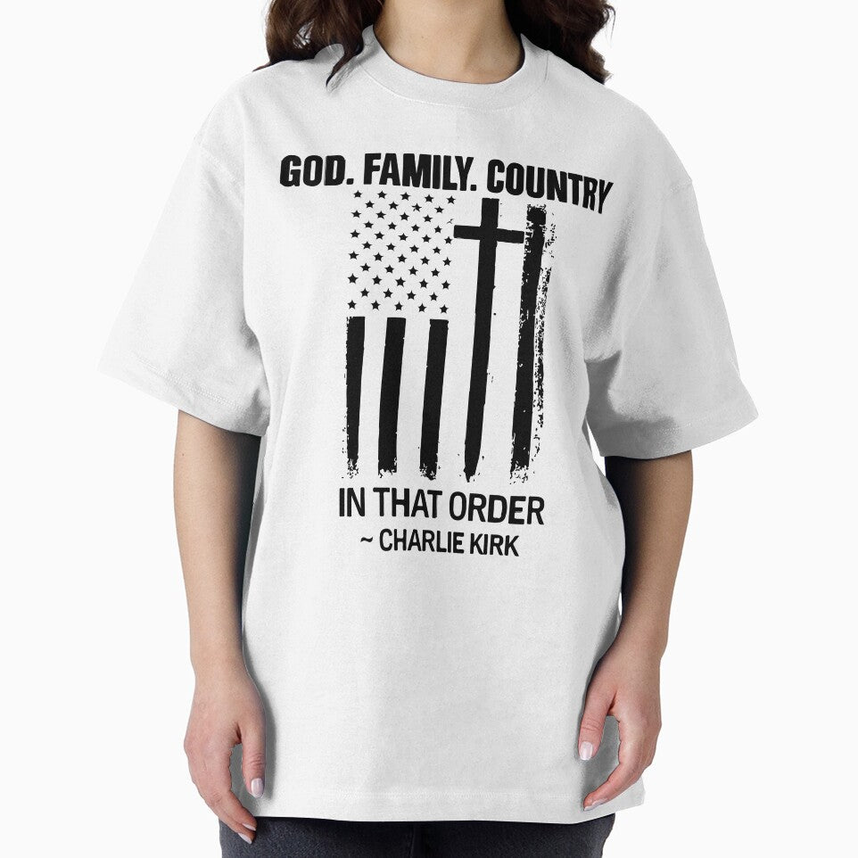 God Family Country , Christian American Flag Cross Sublimation by kiralynstration