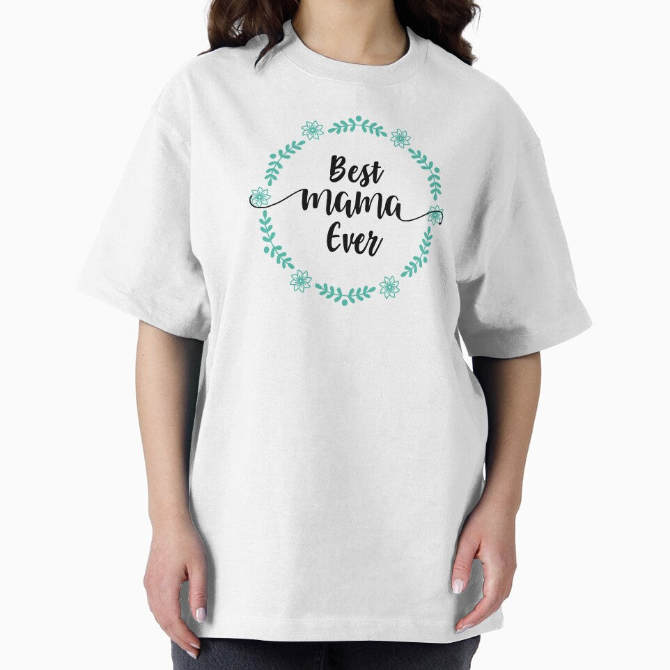 Best Mama Ever appreciation gift in green floral wreath by EmeraldeaArt
