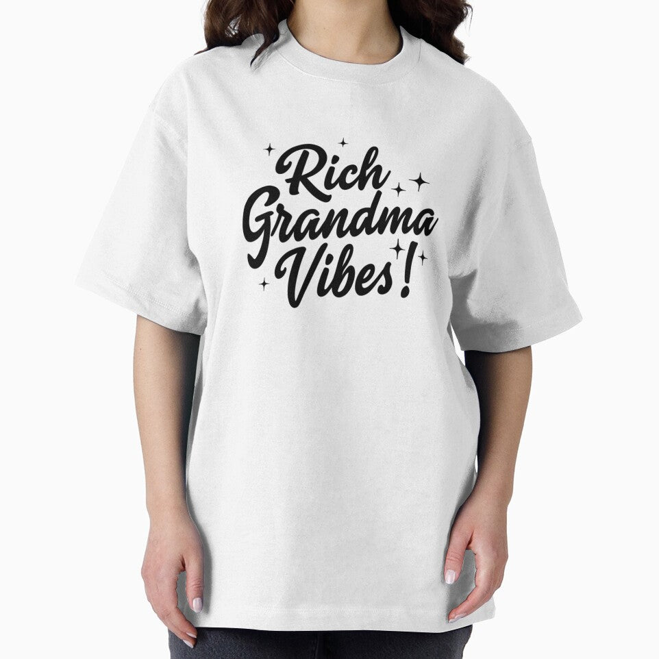 Rich Grandma Vibes Funny Quote Design – Glam Typography Graphic by WHDProduction45