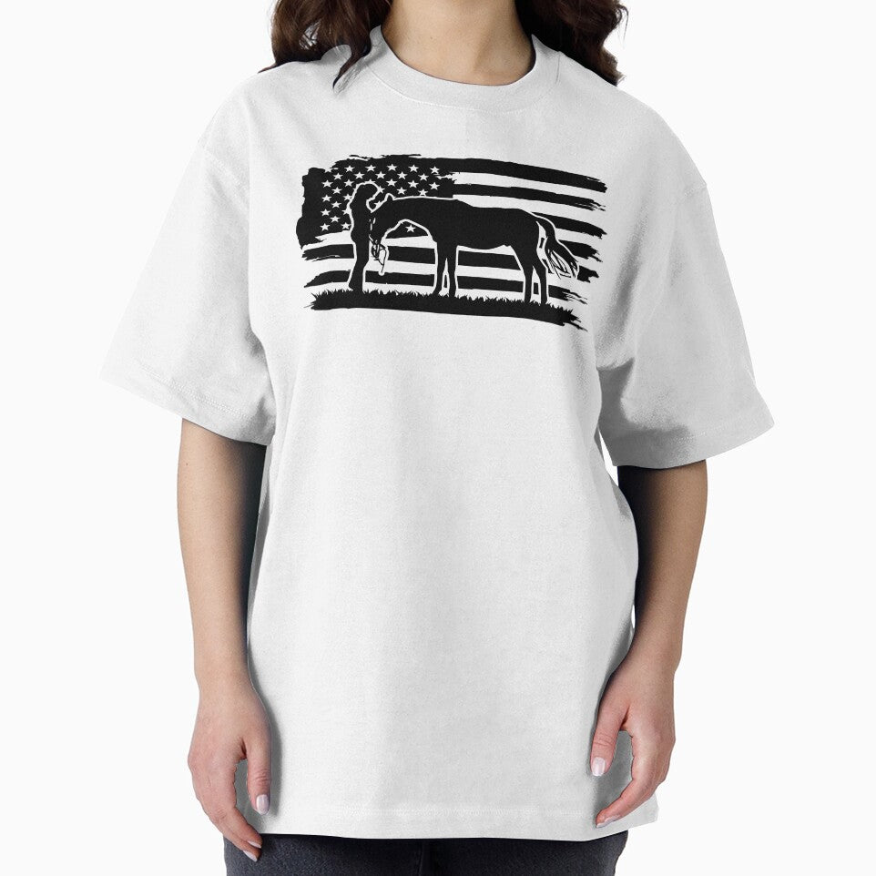 HORSE AND GIRL US FLAG by MYpngShop