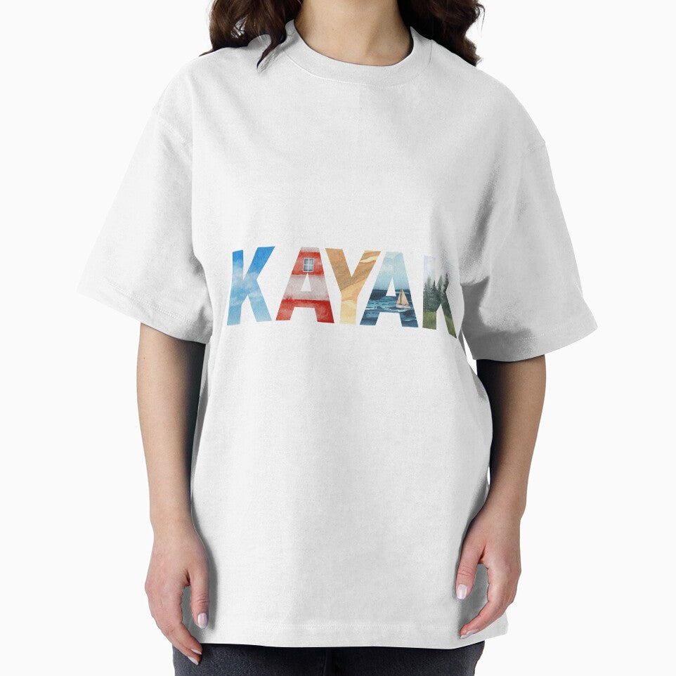 KAYAK - Coastal Lettering with Sailboat by TwoSmallPtatoes