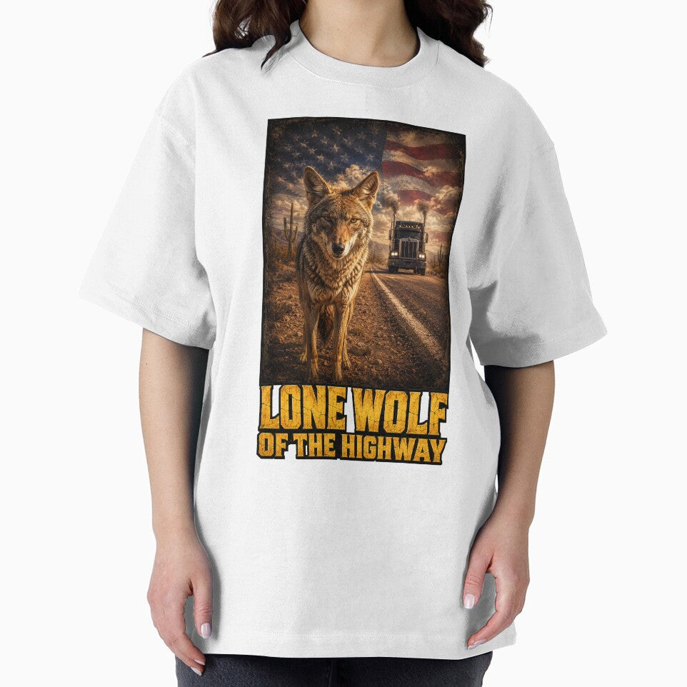 Lone Wolf of the Highway – American Trucker Art by NomadForge