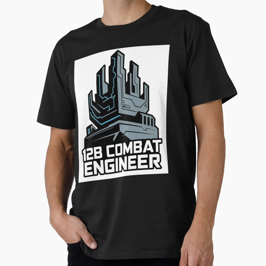 12B Combat Engineer — Futuristic Fortress Emblem U.S. Army MOS Military Engineering Graphic by GFamilyC