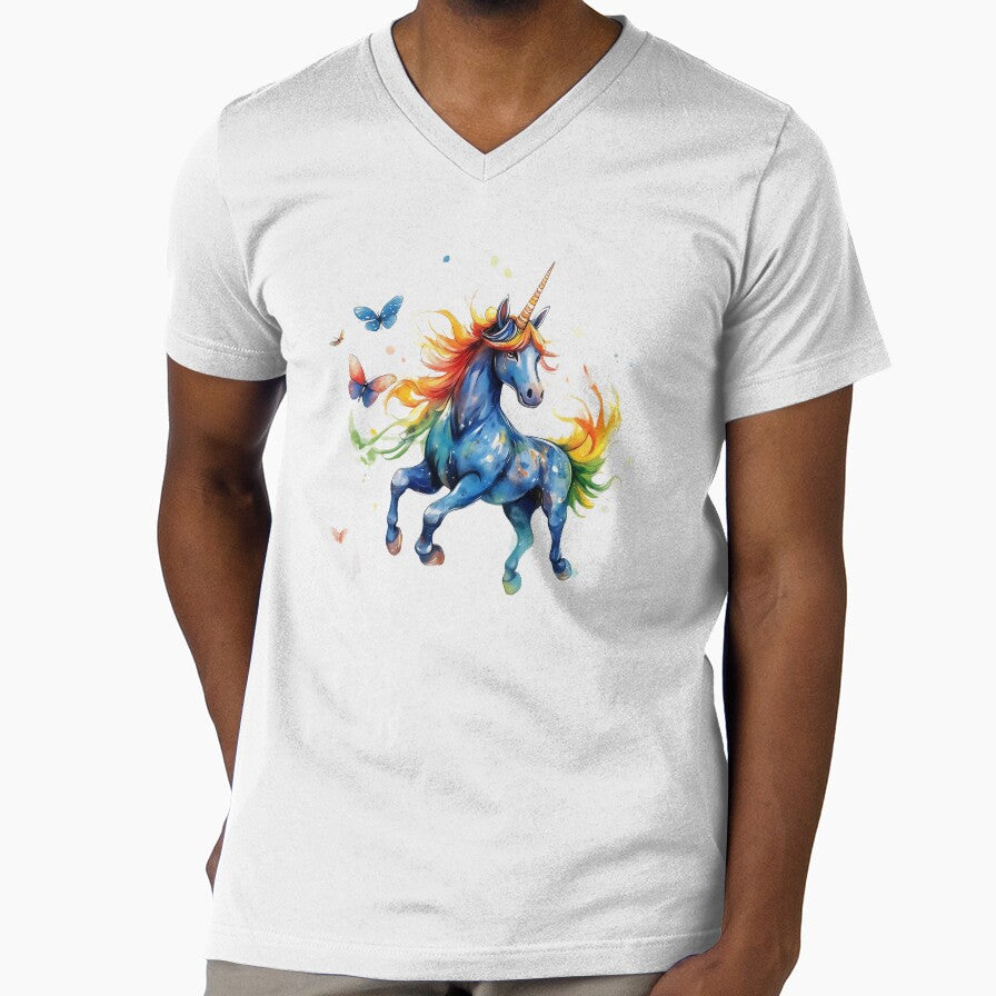 Rainbow Unicorn Dancing with Butterflies by Boddicca Unisex