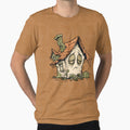 Sleepy Haunted House with Face by PreeCha Art & Co.