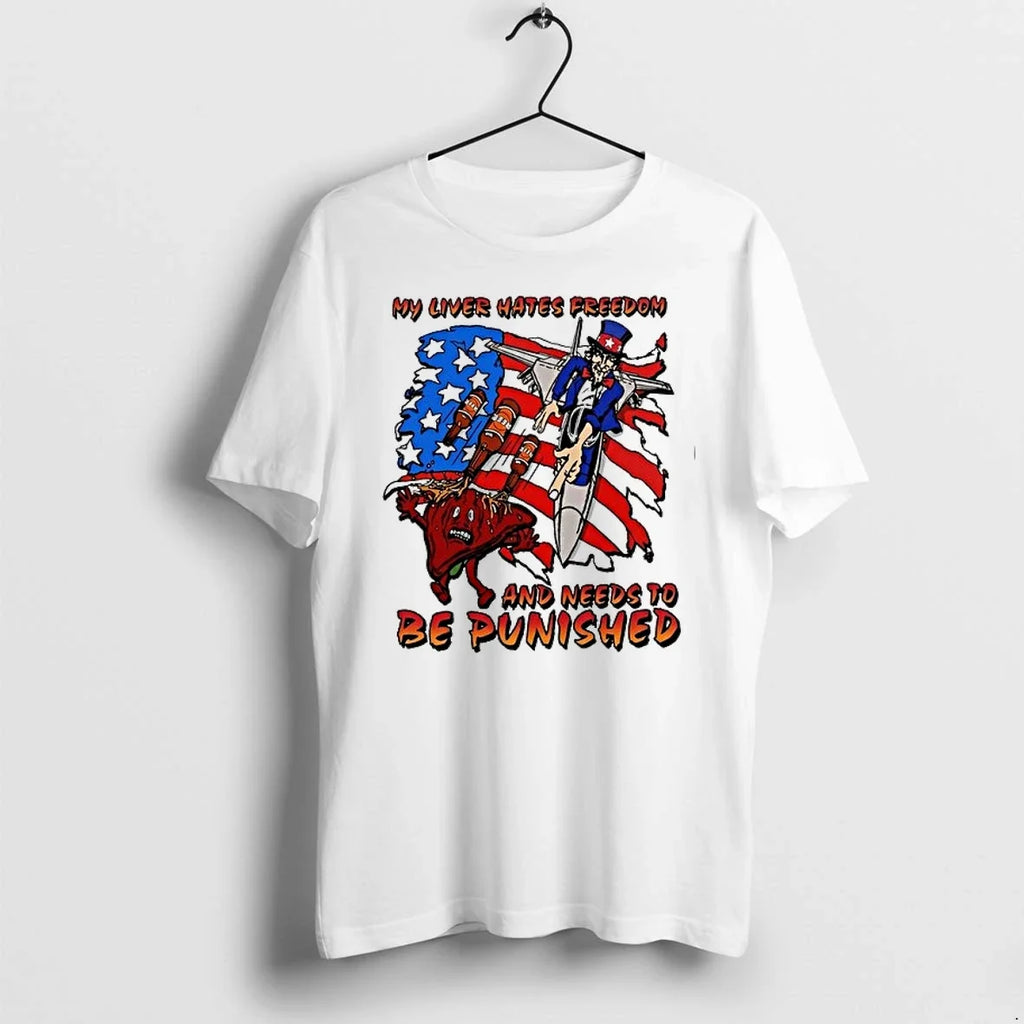 Uncle Sam My Liver Hates Freedom And Needs To Be Punished American 0 Tshirts Sweater Unisex