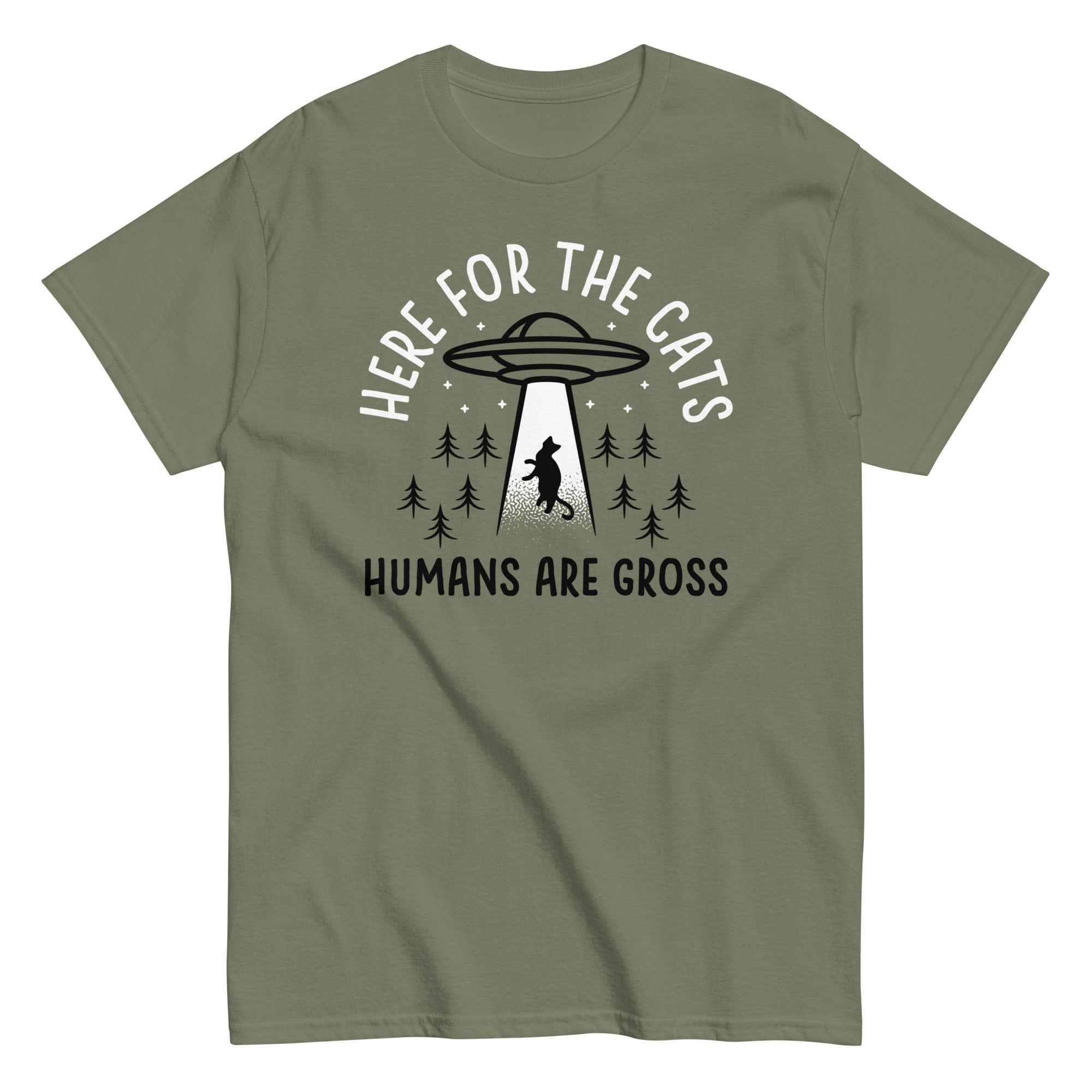 Here For The Cats, Humans Are Gross Men's Classic Tee