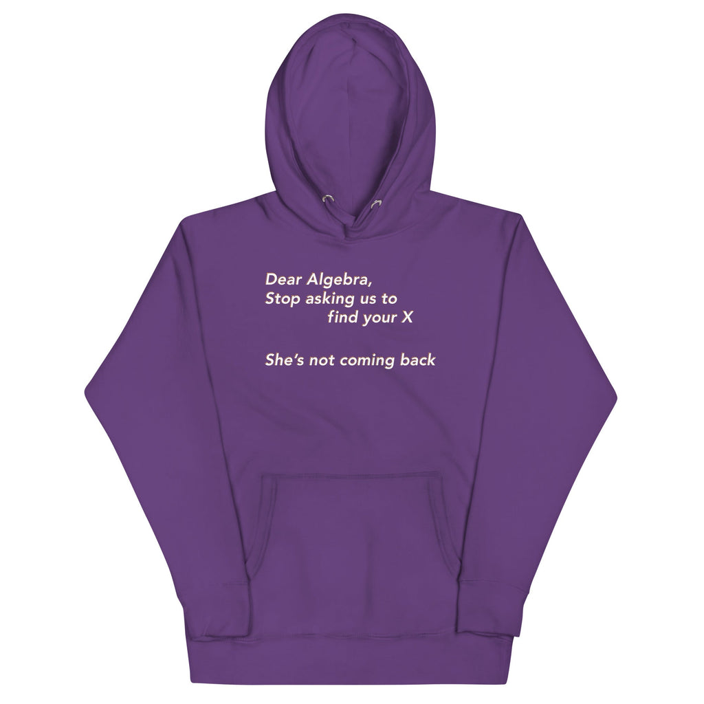 Dear Algebra, Stop Asking Us To Find Your X Unisex Hoodie