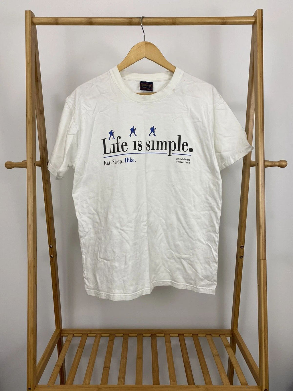 VTG Life is Simple Eat Sleep Hike Mountain Nature Forest Living Size L Unisex