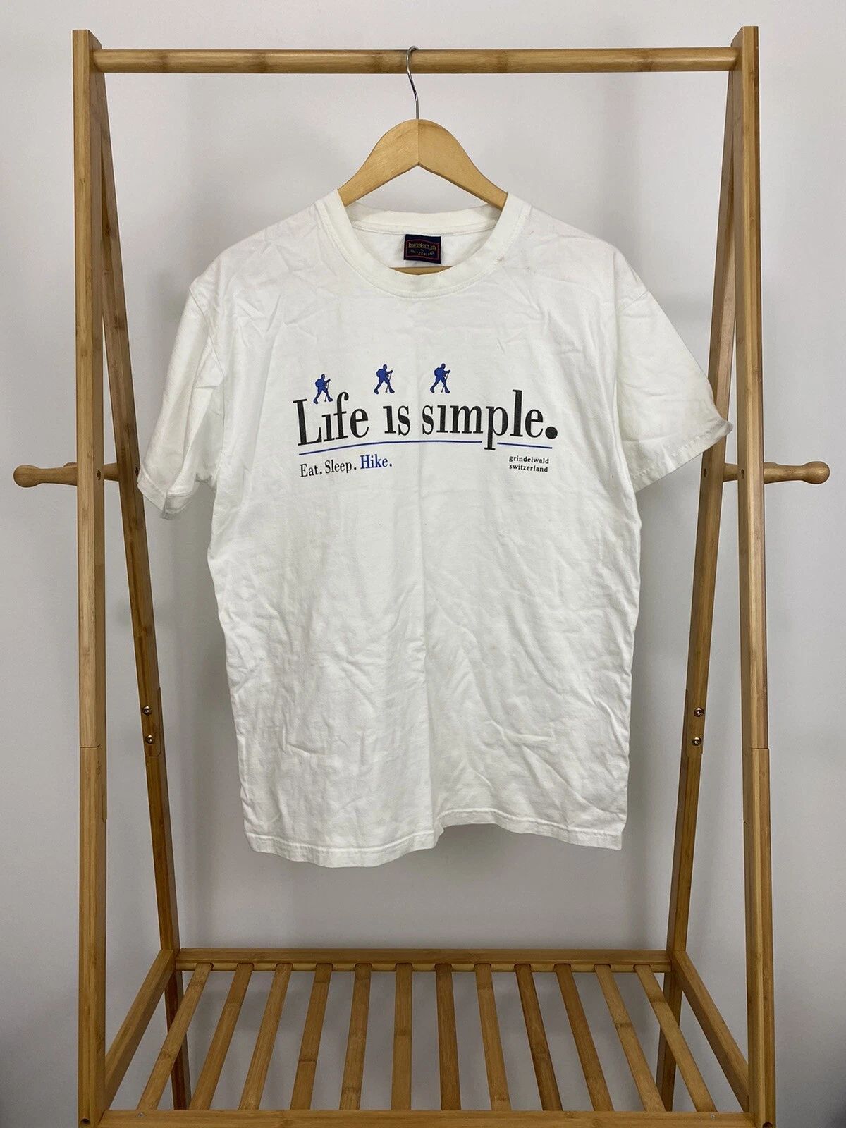 VTG Life is Simple Eat Sleep Hike Mountain Nature Forest Living Size L Unisex