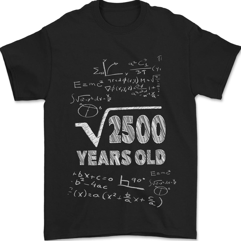 50th Birthday 50 Year Old Geek Funny Maths Mens 100% Cotton Unisex