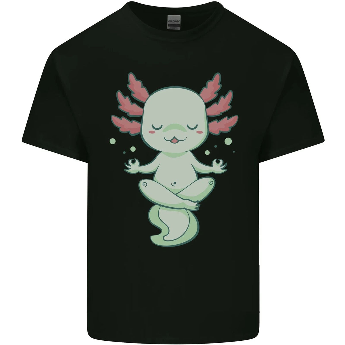 Meditating Axolotl Yoga Spiritual Mens Cotton Tee Top Unisex