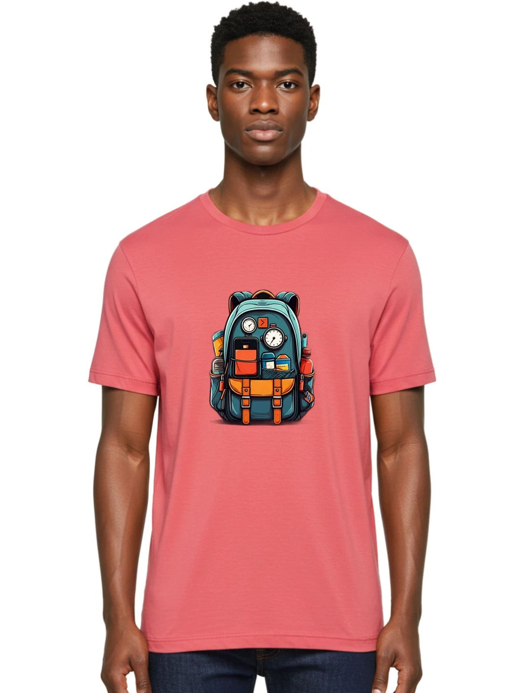 Travel-Rucksack Mens Graphic Tee, 100% Cotton, Casual Summer Wear Unisex
